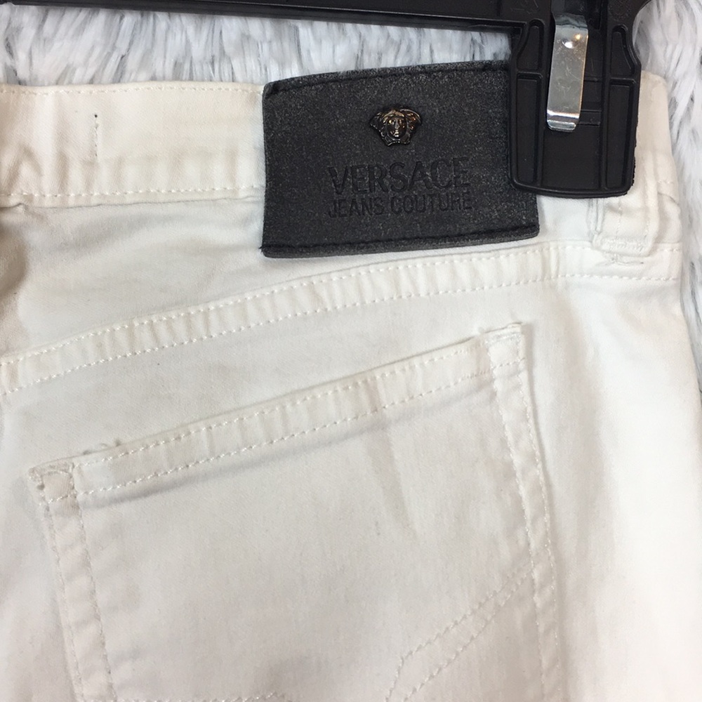 Vintage Versace White Denim Medusa Jeans size 27
